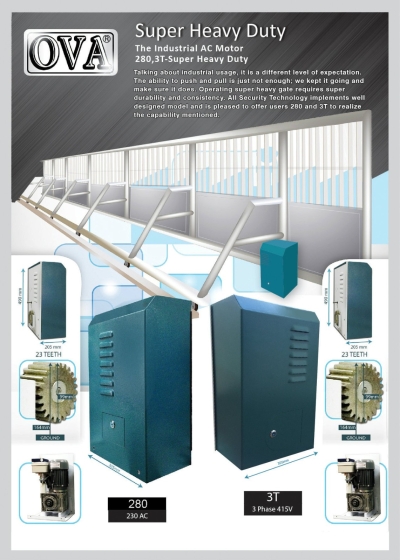 OVA 280-3T Motor Pintu Pagar Automatik Sliding Yang Kuasa Tinggi