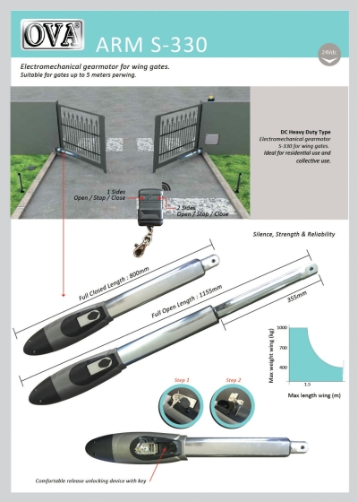 OVA S-330ARM Sistem Pintu Pagar Automatik Arm