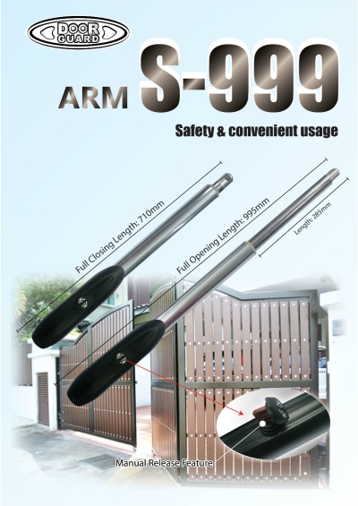 DOORGUARD S-999 Sistem Pintu Pagar Automatik Arm