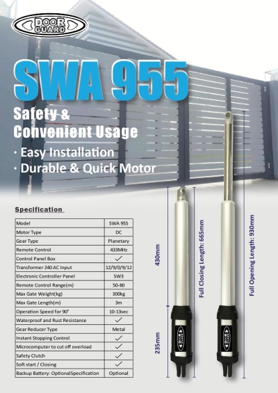 DOORGUARD SWA 955 ֱʽ綯ϵͳ