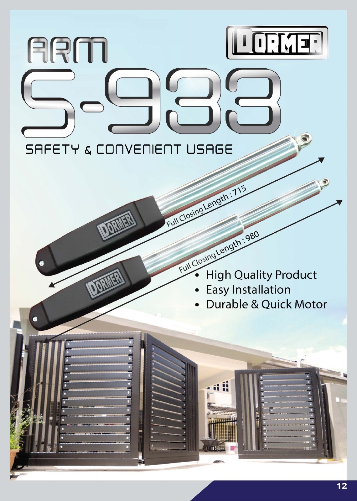 DORMER Arm S-933 Autogate System DORMER Arm S-933 Autogate System DORMER Autogate System Arm Auto Gate System Catalog & Brochure