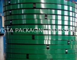 GREEN PAINTED STEEL STRAPPING BAND