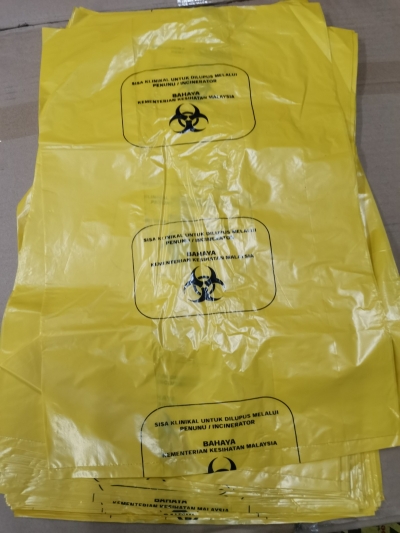 Yellow Medical Waste Step Bin Bio hazard Plastic Bag 30L