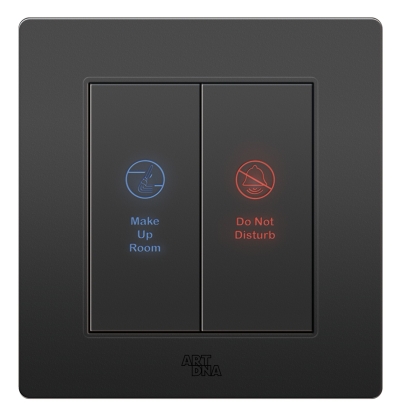 2 GANG 2 WAY SWITCH WITH 'DO NOT DISTURM' & MAKE UP ROOM' LED INDICATOR