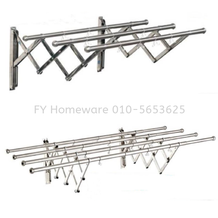 S/S Wall Retractable Cloth Rack 