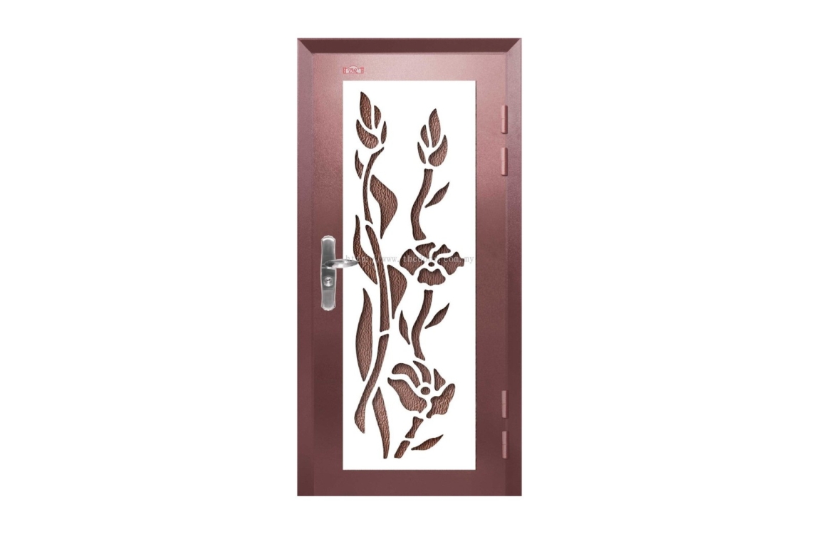 Security Door : P1-W867 Copper Color Single Leaf Security Door Security Door Choose Sample / Pattern Chart