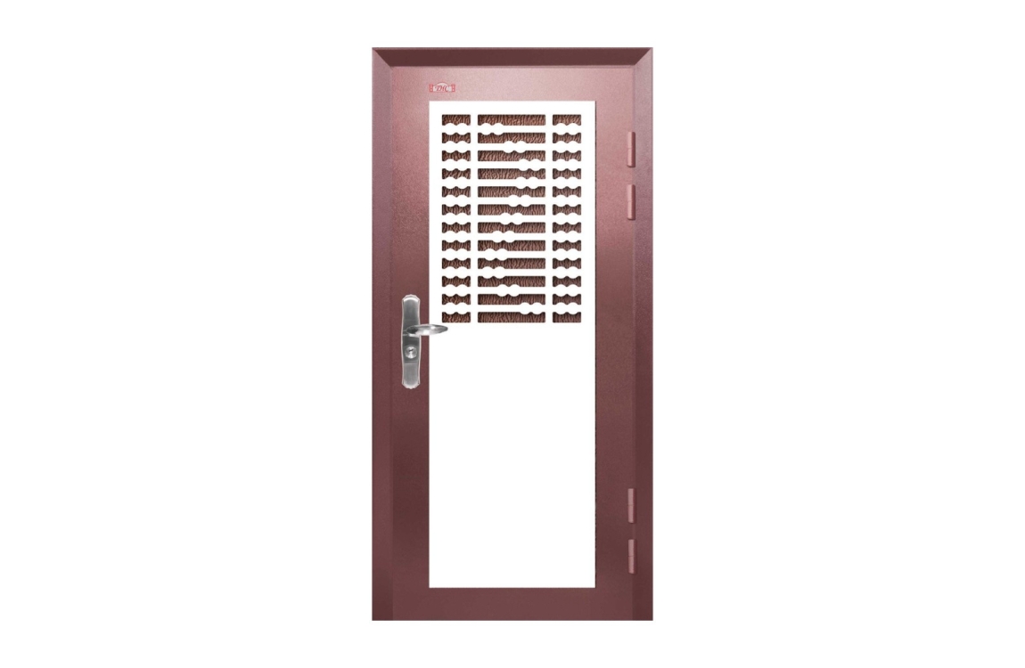 Security Door : P1-W999HP Copper Color Single Leaf Security Door Security Door Choose Sample / Pattern Chart