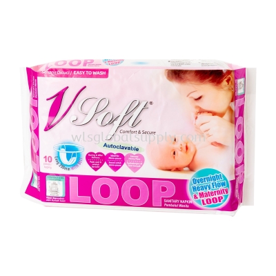 VSoft Comfort & Secure Sanitary Napkin Loop 23cm 10's 