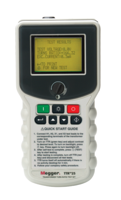 MEGGER TTR25-1 Hand-held Transformer Turns Ration Tester