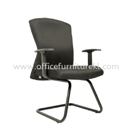 CHERRY STANDARD VISITOR FABRIC CHAIR C/W EPOXY BLACK CANTILEVER BASE