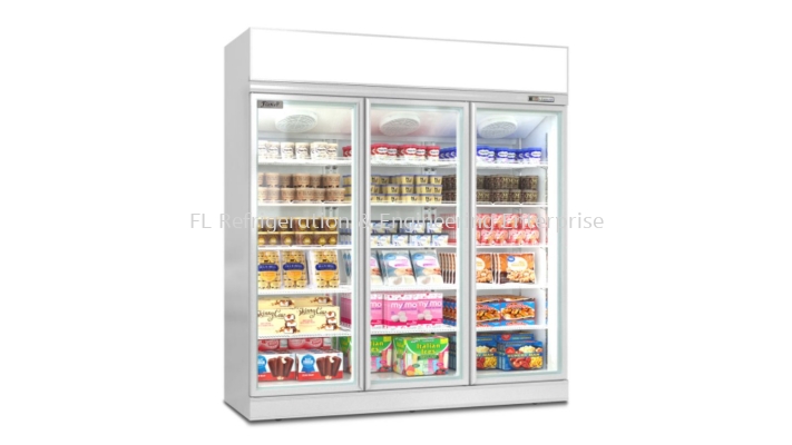 3 door display upright freezer 