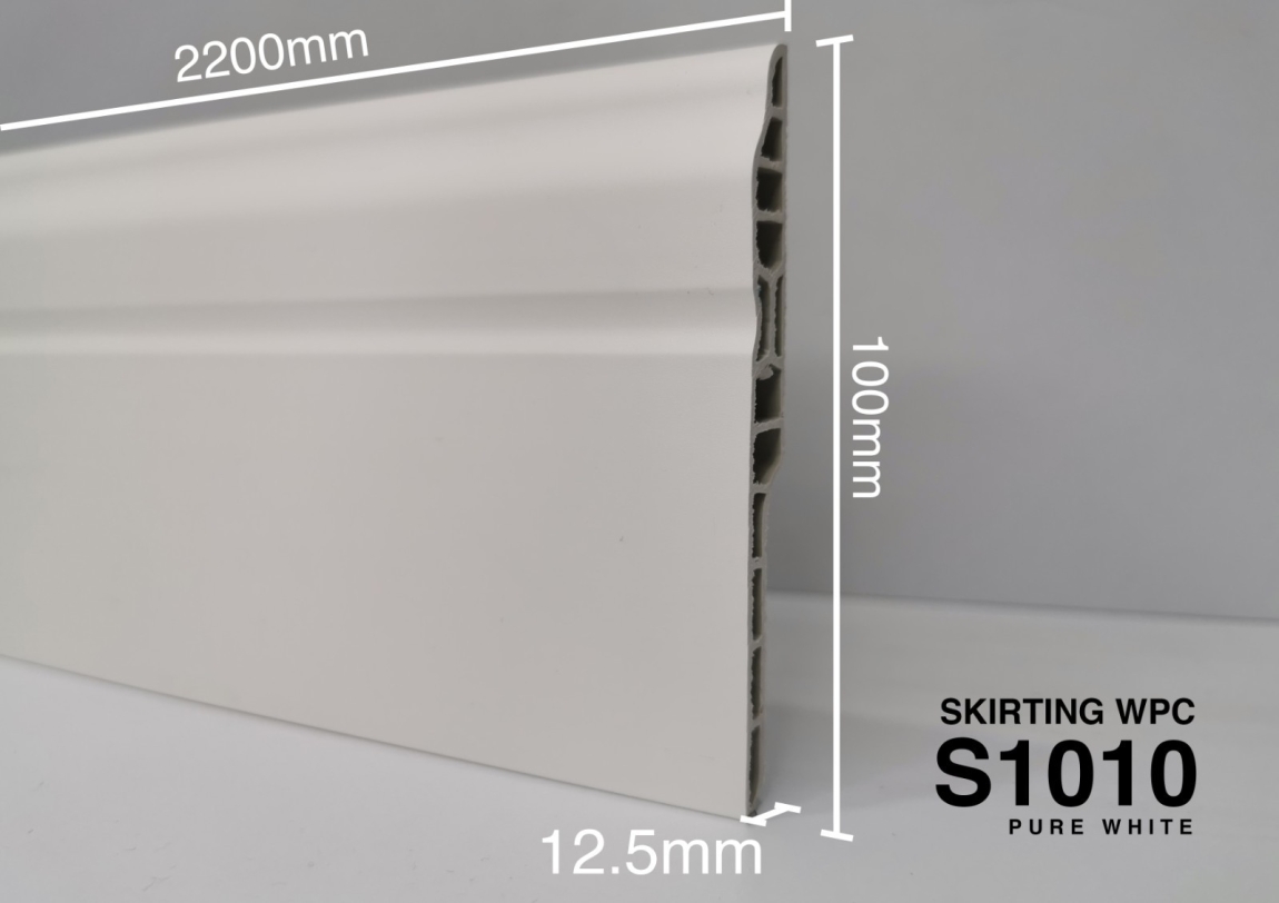 Pure White S1010 (100mm) Skirting Flooring Choose Sample / Pattern Chart