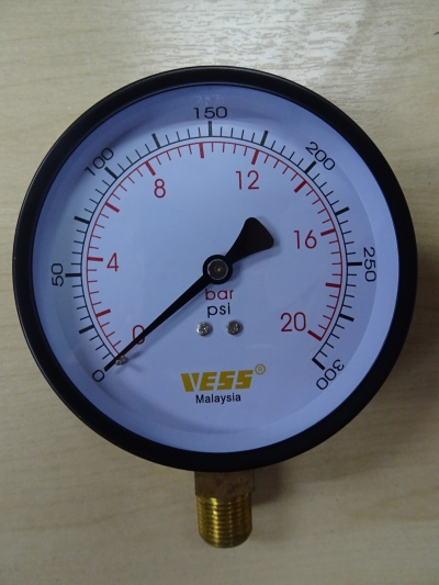 VESS FIG. PG100 (4"XBSPT3/8")GENERAL WATER PRESSURE GAUGE