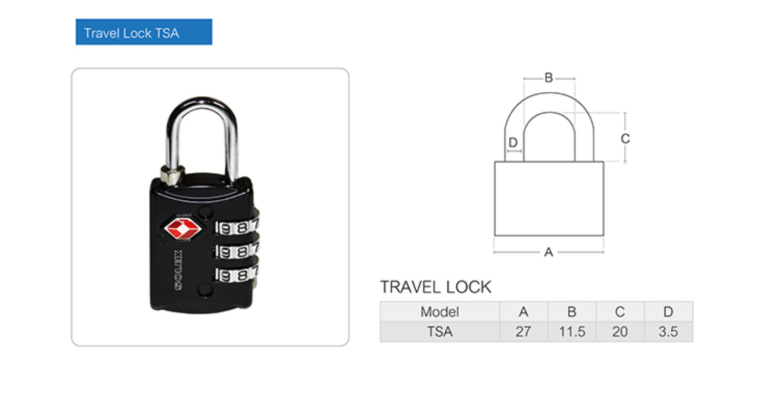 Solex Travel Lock TSA