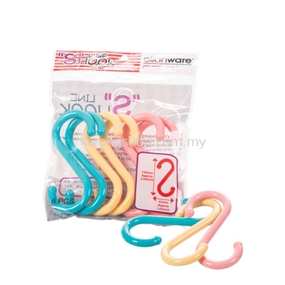 E-2 Plastic S Hook 6 PCS (L)  