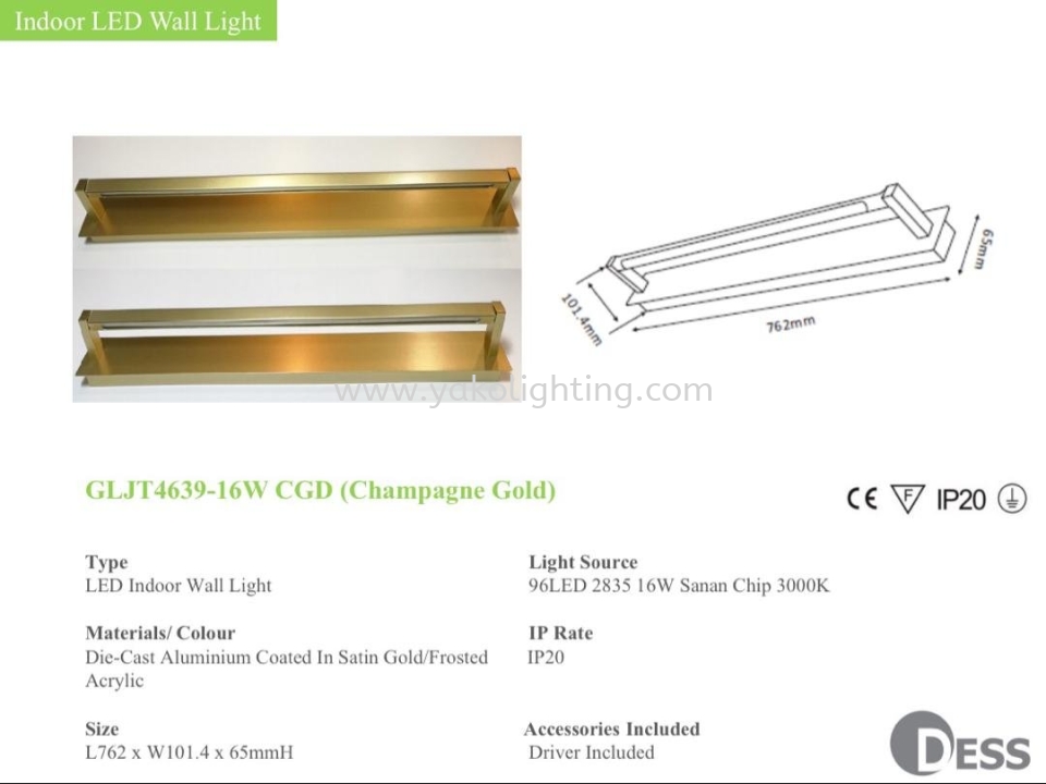 GLJT4639/16W DESS INDOOR LAMP