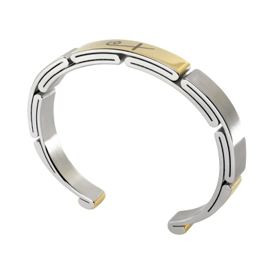 TWO TONE SPORT CUFF BRACELETS (SS)