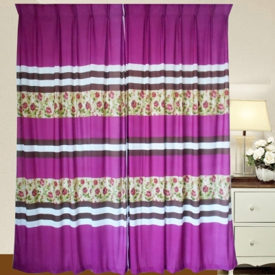 1 SET SPK PRINTED CURTAIN JMN023 PURPLE