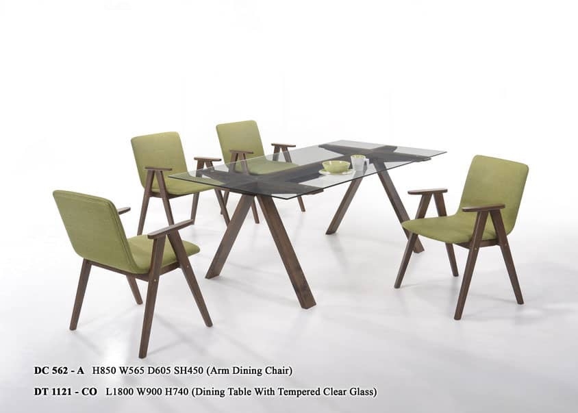 DC 562-A & DC 1121-CO Glass Top Dining Set Dining Furniture Choose Sample / Pattern Chart