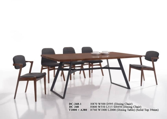 Wooden Dining Set : DC-268-1, DC 348 & T2000+A380