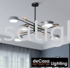 MODERN 3C SWITCHABLE LED CEILING LIGHT METAL + WOOD GREY 6/8 LIGHTS Stylish Ceiling Light CEILING LIGHT