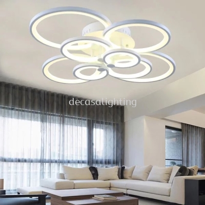 8 Circle Rings Modern 3C Switchable led ceiling Lights