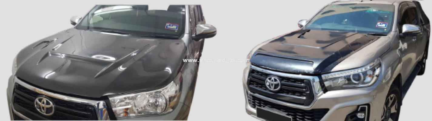 TOYOTA HILUX REVO ROCCO 2018 CARBON FIBER FRONT BONNET & SCOOP