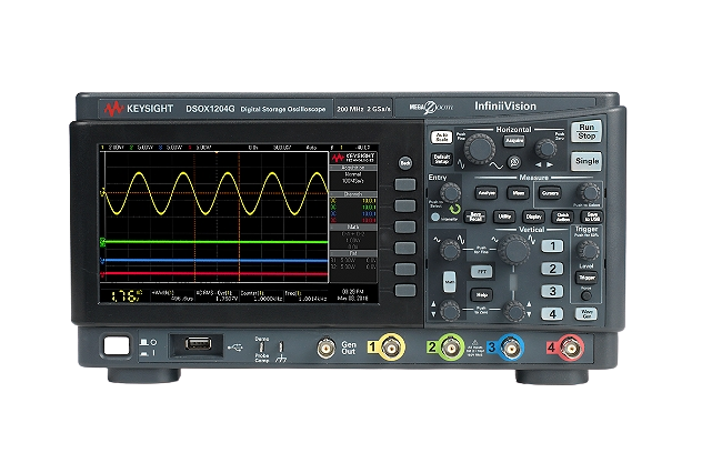 keysight dsox1204g oscilloscope: 70/100/200mhz, 4 analog channel, with a built-in waveform generator