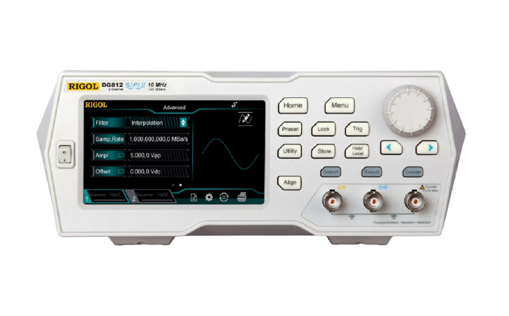 rigol dg812 - 10mhz function/arbitrary waveform generator, 2 channel