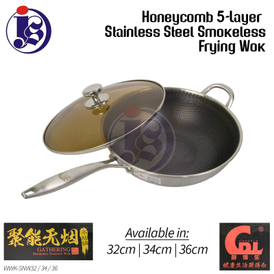 Gathering Smokeless Stainless Steel Wok - Long Handle