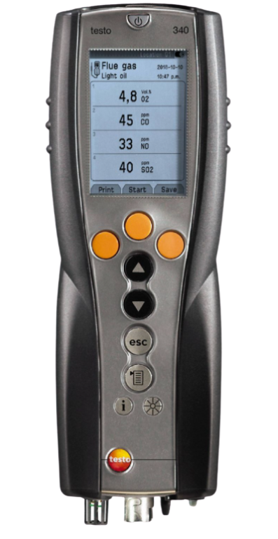 TESTO 340 Flue Gas analyzer for use in industry