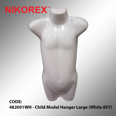 482001WH - Child Model Hanger Large (White 857)