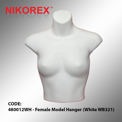 480012WH - Female Model Hanger (White WB321)