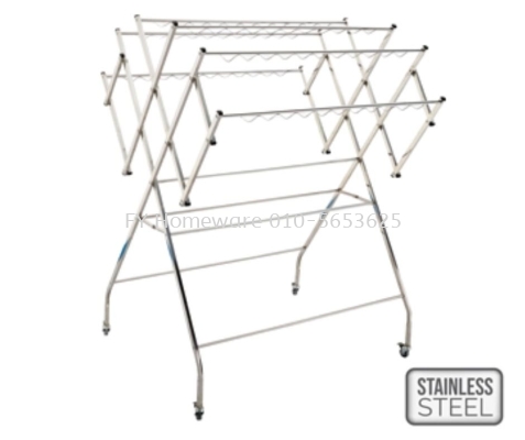 Free Standing S/S Cloth Rack (W)+Wheels *no include install*