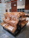 3 tier vegetable rack c/w wood basket SUPERMARKET ACCESSORIES SUPERMARKET DISPLAY EQUIPMENT