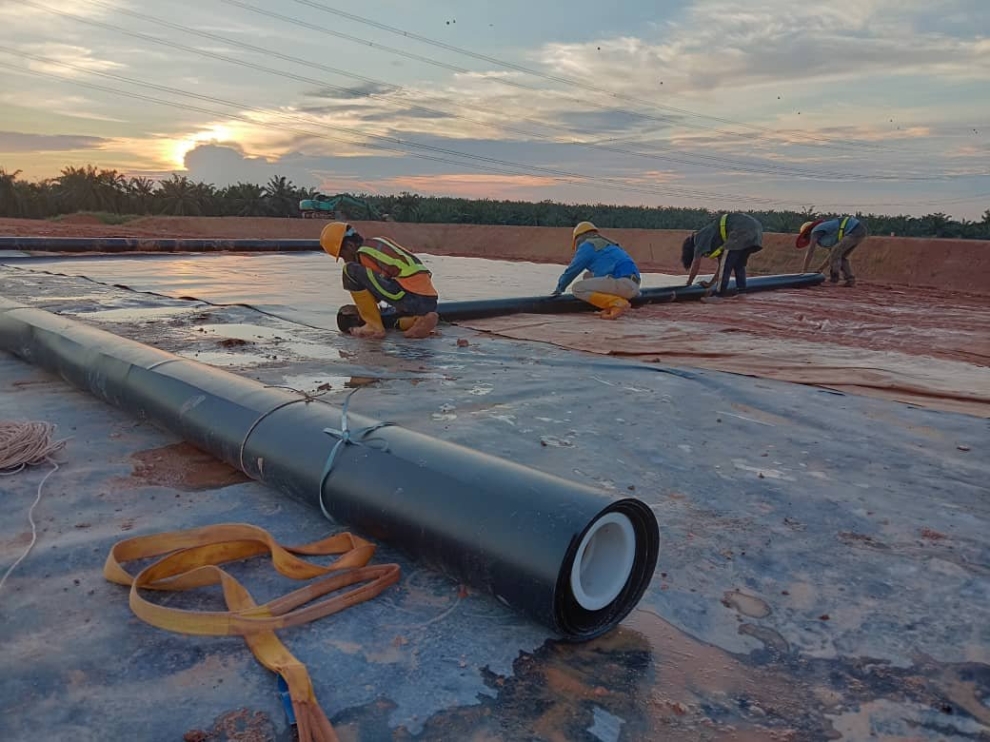 Interflow Biogas capturing installation in progress ( Coronation Palm oil Mill )