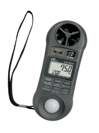 LUTRON LM-8010 4 in 1, Anemometer with Air flow (CMM,CFM) + Humidity meter + Light meter + Thermomet