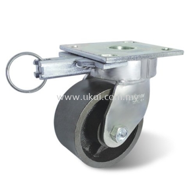 IMPAK KINGPINLESS BRAKE CASTOR C/W SEMI STEEL WHEEL