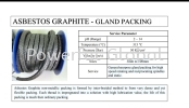 Asbestos Graphite Graphite Packing  Gland Packing / Mechanical Seal