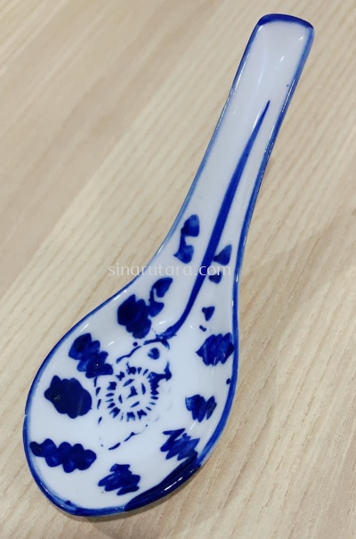 BFD017 BLUE FLOWER DESIGN SOUP SPOON