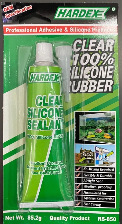 HARDEX CLEAR 100% SILICONE BOND RUBBER RS 850 AQUARIUM SILICONE