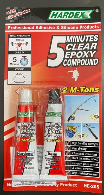 HARDEX 5 MINUTES CLEAR EPOXY COMPOUND HE 205 EPOXY BOND VARIOUS MATERIAL