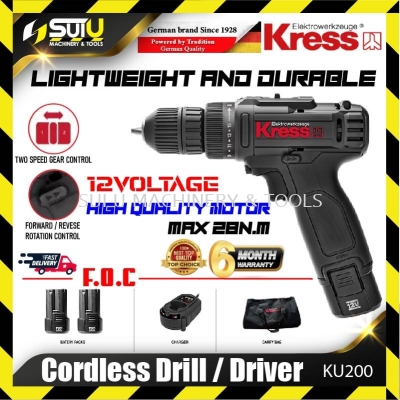 KRESS KU200 12V Cordless Drill / Driver 1350RPM 6Month Warranty