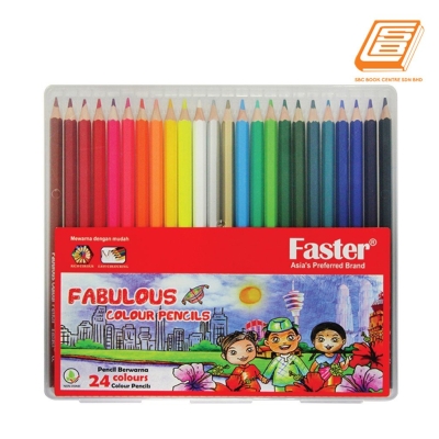 Faster - 24  Colours Fabulous Colour Pencils - (Cp-F-724)