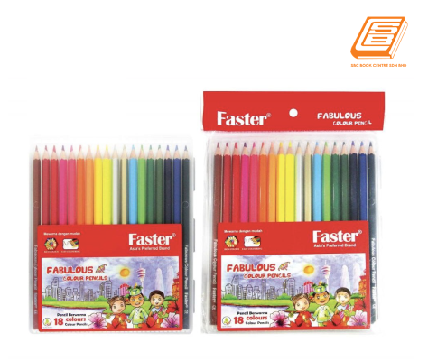 Faster - 18 Colours Fabulous Colour Pencils - (Cp-F-718)