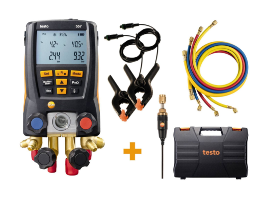 TESTO 557 Digital manifold kit - with Bluetooth and set of 4 filling tubes