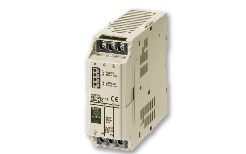 omron s8t-dcbu-01 dc backup block for s8ts prevents 24-vdc outages due to power interruptions or failures