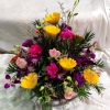 Mixed Flowers Basket Arrangement BA-206 floristkl Round Table Arrangement Basket Arrangement