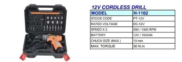 TAKAFUJI 12V Cordless Drill  Cordless Drill Power Tools 