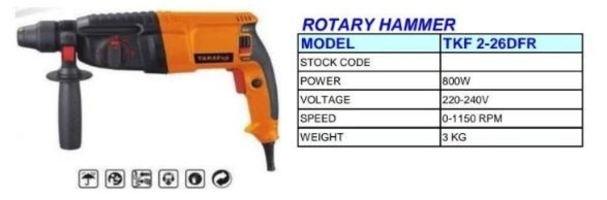 TAKAFUJI Rotary Hammer 2-26 DFR